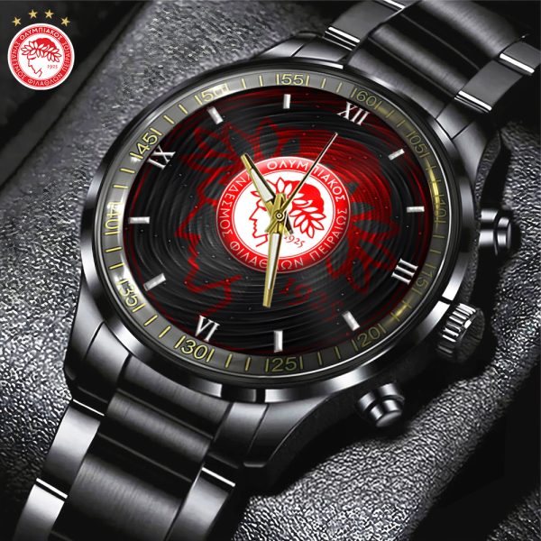 Olympiakos F.C. Black Stainless Steel Watch - HOATT 5089