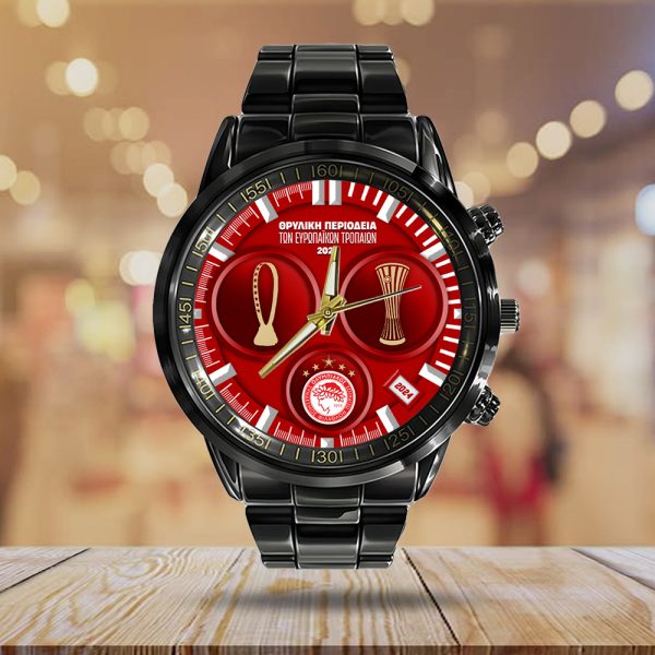 Olympiakos F.C. Black Stainless Steel Watch - HUANNM 5333