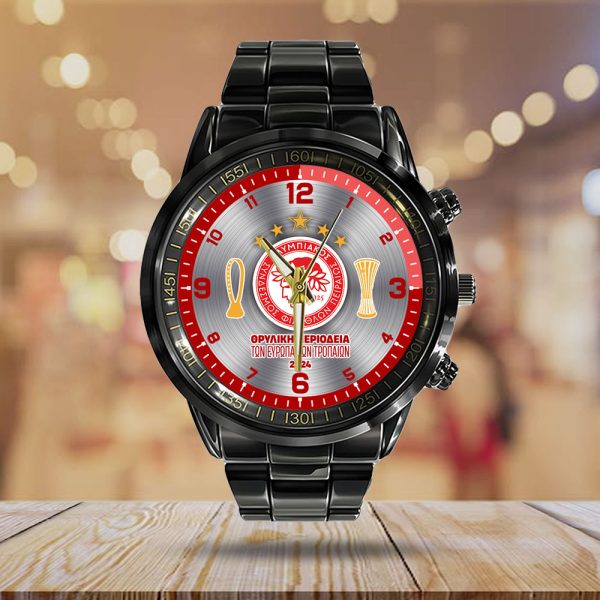 Olympiakos F.C. Black Stainless Steel Watch - HUANNM 5335