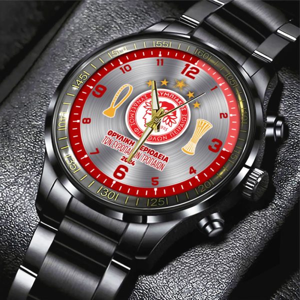 Olympiakos F.C. Black Stainless Steel Watch - HUANNM 5335