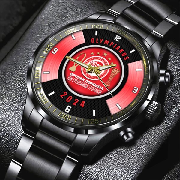 Olympiakos F.C. Black Stainless Steel Watch - HUANNM 5359