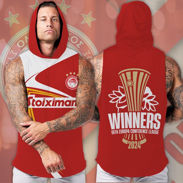 Olympiakos F.C. 3D Sleeveless Hooded Sweatshirt - HOATT 5066