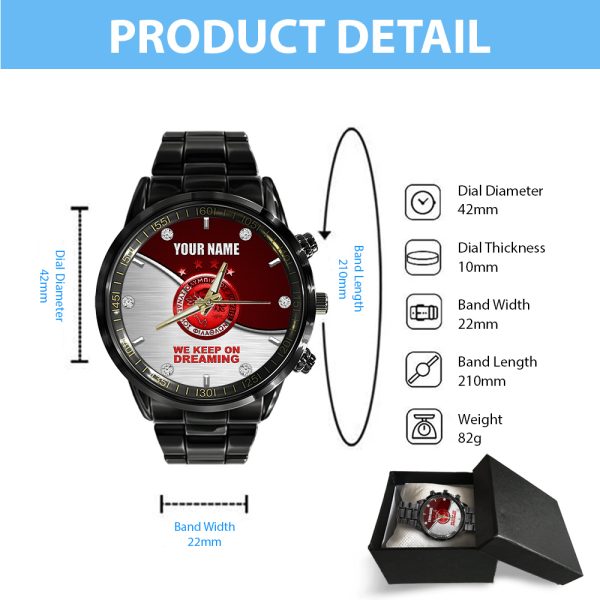 Personalized Olympiakos F.C. Black Stainless Steel Watch - HOATT 5119