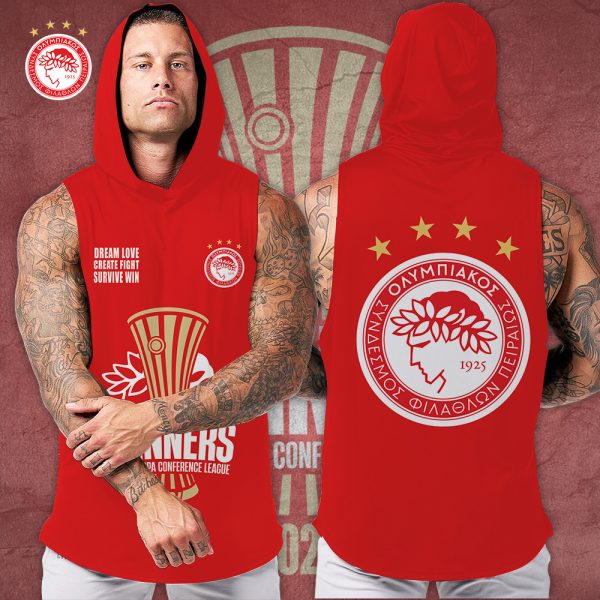 Olympiakos F.C. 3D Sleeveless Hooded Sweatshirt - TANTN 6839