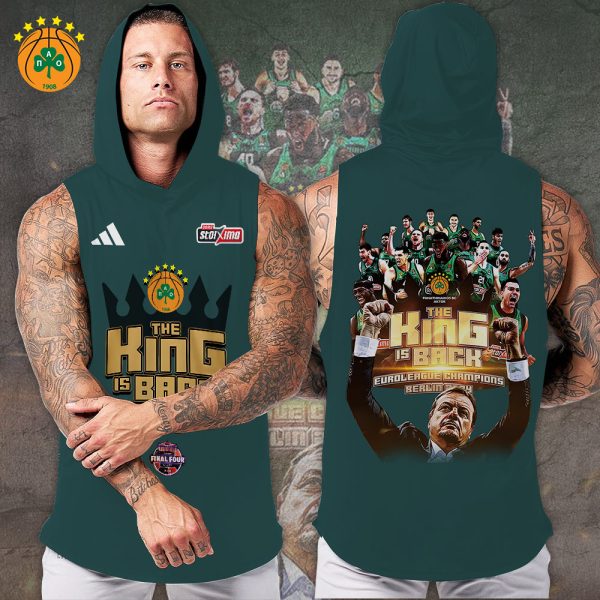 Panathinaikos B.C. 3D Sleeveless Hooded Sweatshirt - TANTN 6841