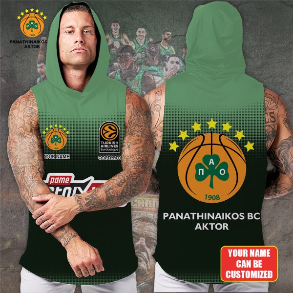 Personalized Panathinaikos B.C. 3D Sleeveless Hooded Sweatshirt - TANTN 6840