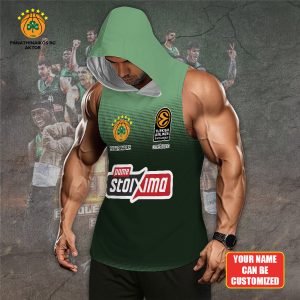 Personalized Panathinaikos B.C. 3D Sleeveless Hooded Sweatshirt - TANTN 6840