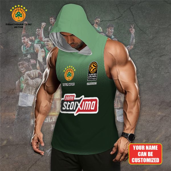 Personalized Panathinaikos B.C. 3D Sleeveless Hooded Sweatshirt - TANTN 6840