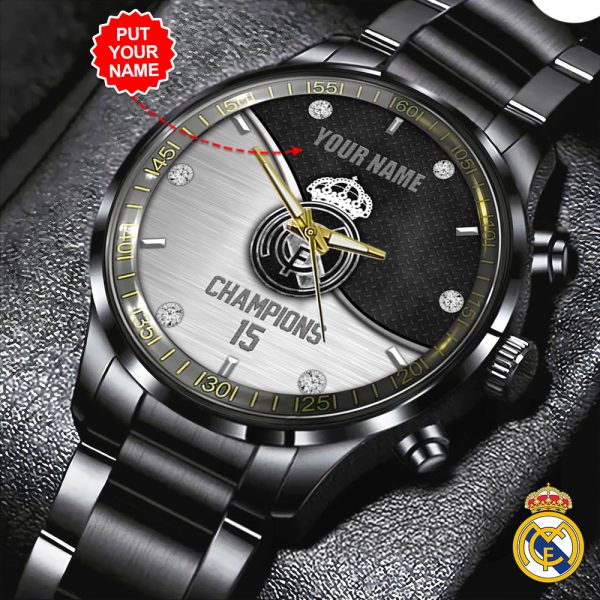 Personalized Real Madrid CF Black Stainless Steel Watch - HOATT 5071