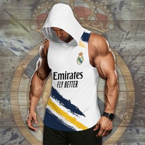 Real Madrid CF 3D Sleeveless Hooded Sweatshirt - HOATT 5069