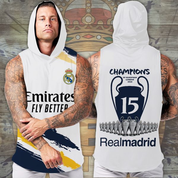 Real Madrid CF 3D Sleeveless Hooded Sweatshirt - HOATT 5069