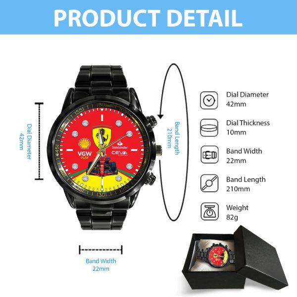 Scuderia Ferrari Black Stainless Steel Watch - TANTN 7202