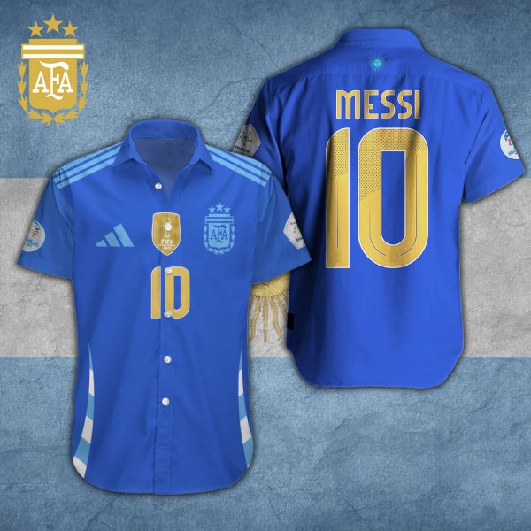 Lionel Messi x Argentina National Football Team Short Sleeve Dress Shirt - TANTN 6970.1