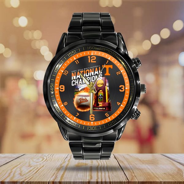 Tennessee Volunteers Baseball Black Stainless Steel Watch - HUANNM 5464