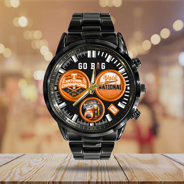 Tennessee Volunteers Baseball Black Stainless Steel Watch - HUANNM 5465