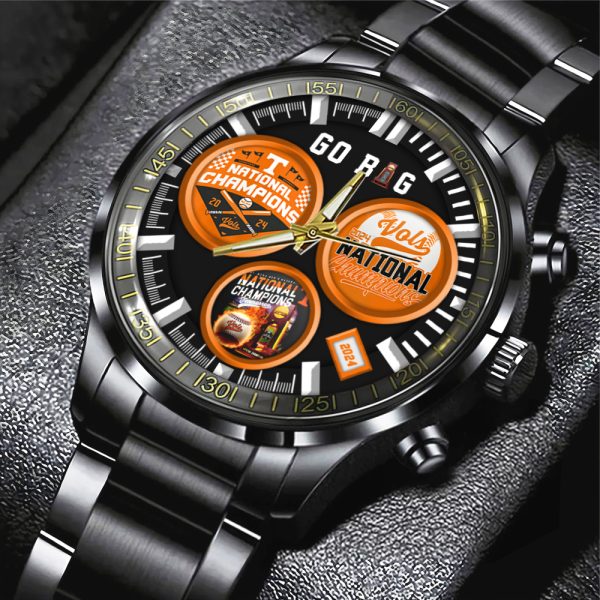 Tennessee Volunteers Baseball Black Stainless Steel Watch - HUANNM 5465