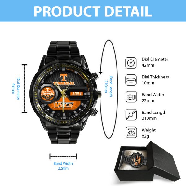 Tennessee Volunteers Baseball Black Stainless Steel Watch - HUANNM 5466