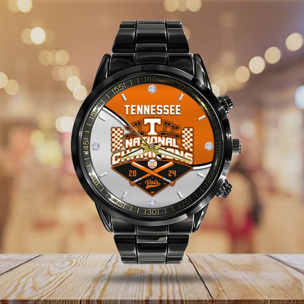 Tennessee Volunteers Baseball Black Stainless Steel Watch - HUANNM 5467