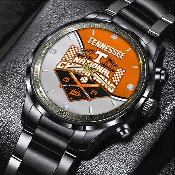 Tennessee Volunteers Baseball Black Stainless Steel Watch - HUANNM 5467