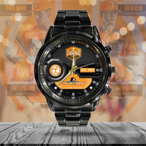 Tennessee Volunteers Baseball Black Stainless Steel Watch - MAITM 7176