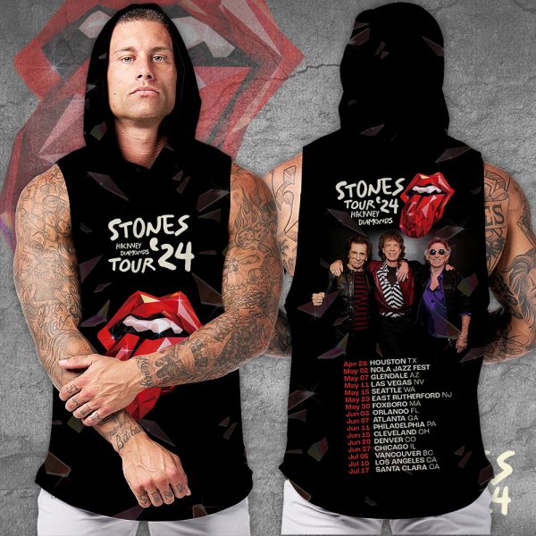 The Rolling Stones 3D Sleeveless Hooded Sweatshirt - TANTN 6843