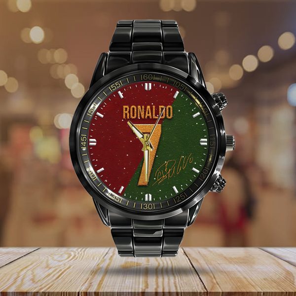 Cristiano Ronaldo x Portugal National Football Team Black Stainless Steel Watch - HOATT 5445