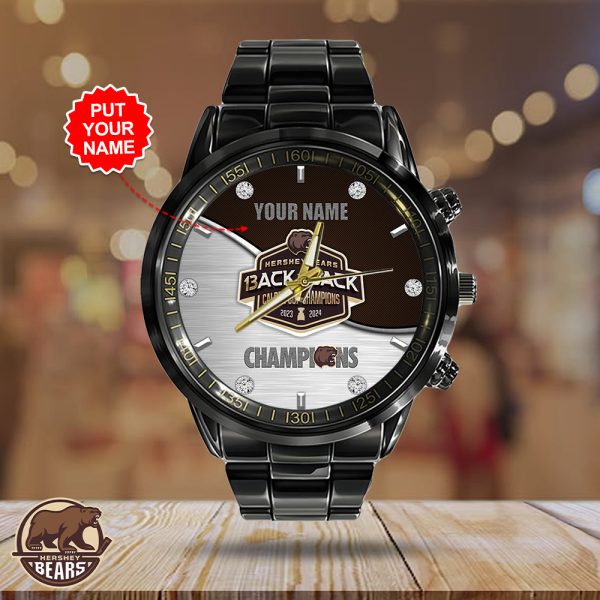 Personalized Hershey Bears Black Stainless Steel Watch - HOATT 5405