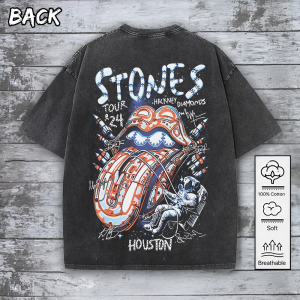 The Rolling Stones 2D Acid Washed Cotton Shirt - HOATT 5643