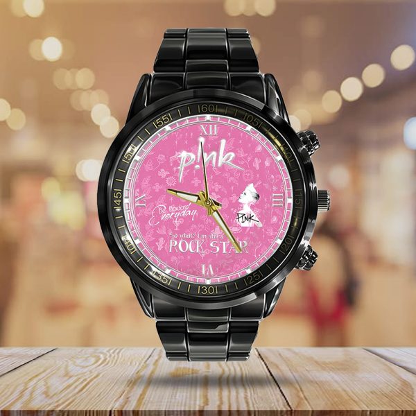 P!nk Black Stainless Steel Watch - ANHNV 4945