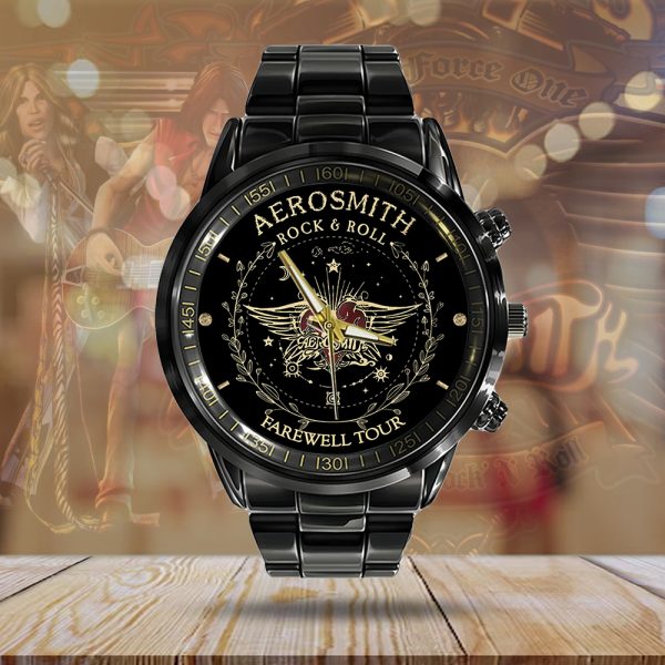 Aerosmith Black Stainless Steel Watch - MAITM 7481