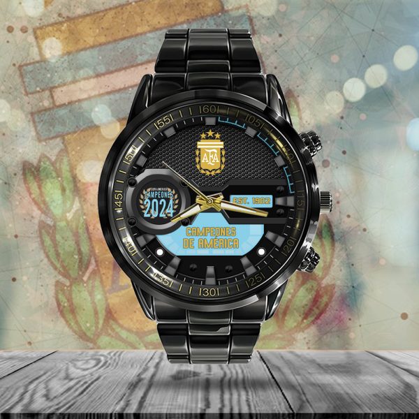 Argentina National Football Team Black Stainless Steel Watch - MAITM 7360