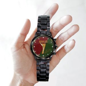 Cristiano Ronaldo x Portugal National Football Team Black Stainless Steel Watch - HOATT 5445