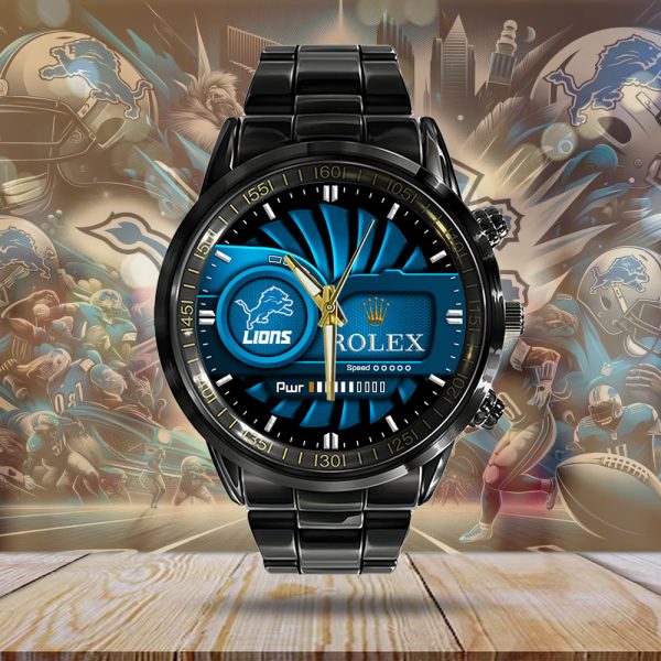 Detroit Lions x Rolex Black Stainless Steel Watch - MAITM 7424