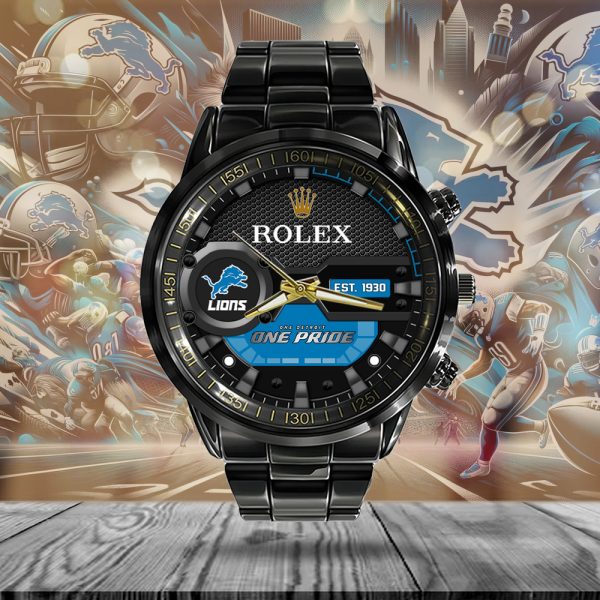 Detroit Lions x Rolex Black Stainless Steel Watch - MAITM 7435