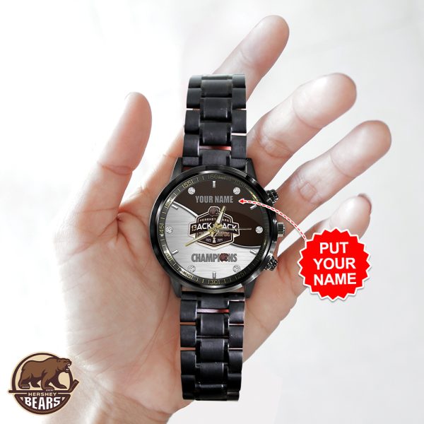 Personalized Hershey Bears Black Stainless Steel Watch - HOATT 5405