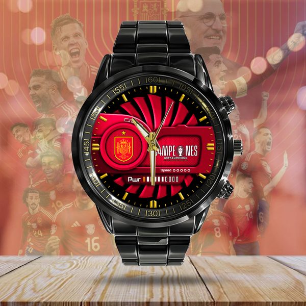 Spain National Football Team Black Stainless Steel Watch - MAITM 7331