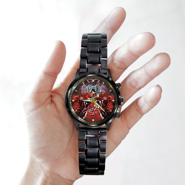 AC/DC x Angus Young Black Stainless Steel Watch - MAITM 7450