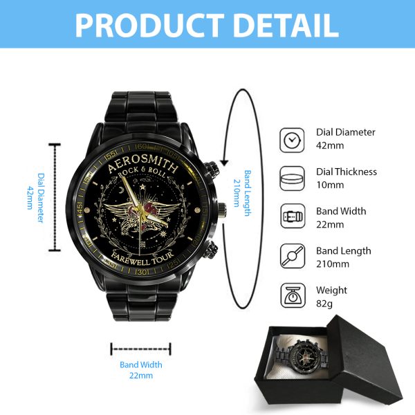 Aerosmith Black Stainless Steel Watch - MAITM 7481