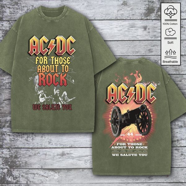 AC/DC 2D Acid Washed Cotton Shirt - GNE 765