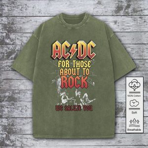 AC/DC 2D Acid Washed Cotton Shirt - GNE 765