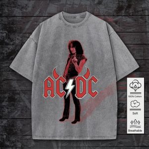 AC/DC 2D Acid Washed Cotton Shirt - GNE 766