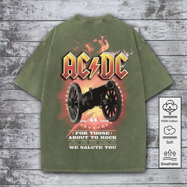 AC/DC 2D Acid Washed Cotton Shirt - GNE 765