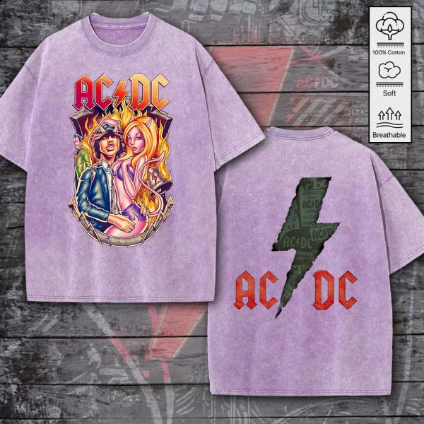 AC/DC 2D Acid Washed Cotton Shirt - GNE 767