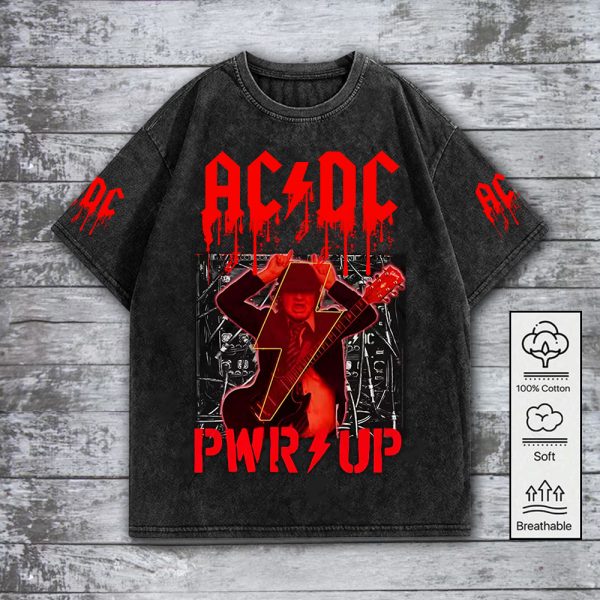 AC/DC 2D Acid Washed Cotton Shirt - GNE 687