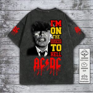 AC/DC 2D Acid Washed Cotton Shirt - GNE 687