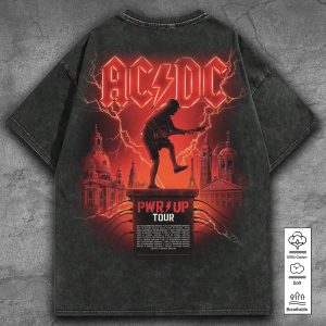 AC/DC 2D Acid Washed Cotton Shirt - TANTN 7551