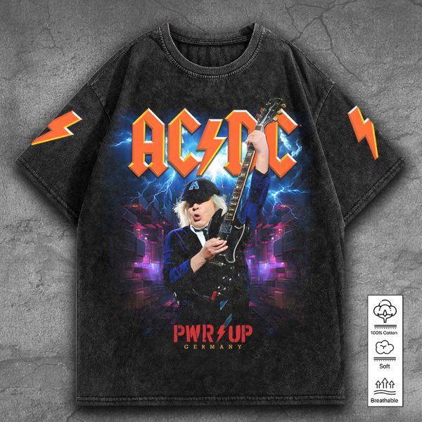 AC/DC 2D Acid Washed Cotton Shirt - TANTN 7554