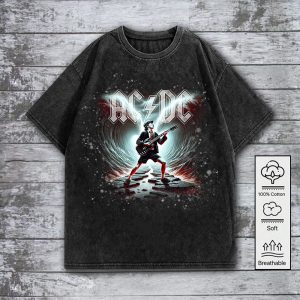 AC/DC 2D Acid Washed Cotton Shirt - GNE 748