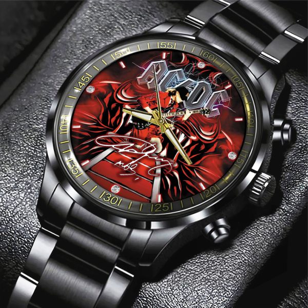 AC/DC x Angus Young Black Stainless Steel Watch - MAITM 7450