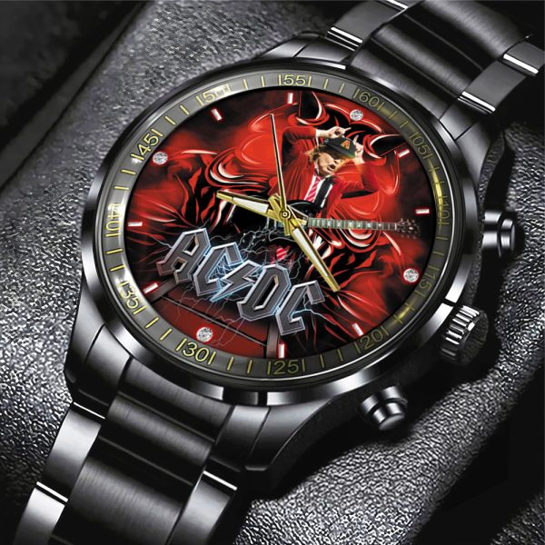 AC/DC x Angus Young Black Stainless Steel Watch - MAITM 7452